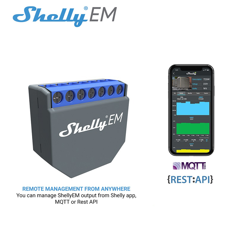 Smart Home Voice Control - SHELLY EM Interruttore Intelligente WiFi Smart