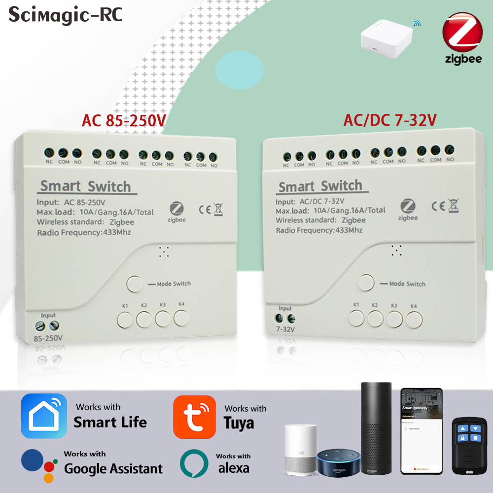 Smart Home Assistant - 4CH Zigbee Tuya Smart Home modulo
