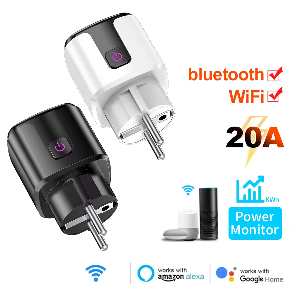 Smart Home Voice Control - Presa Intelligente WiFi+Bluetooth 20A EU con