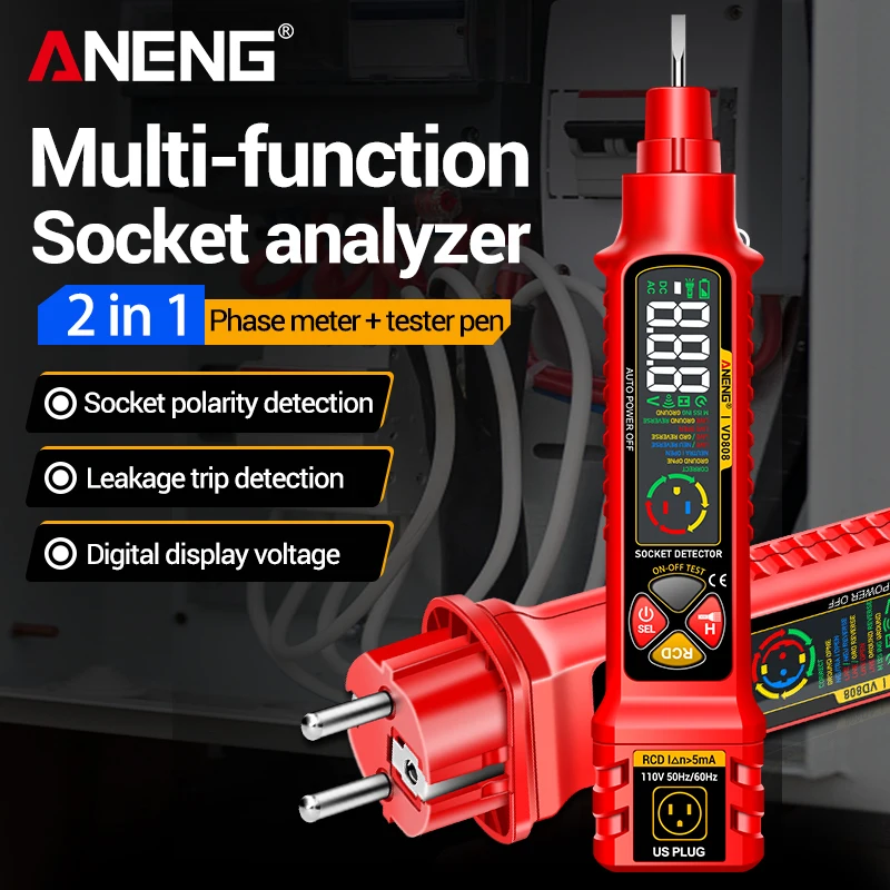 Home Automation Kit - Tester per Prese Elettriche ANENG VD808,