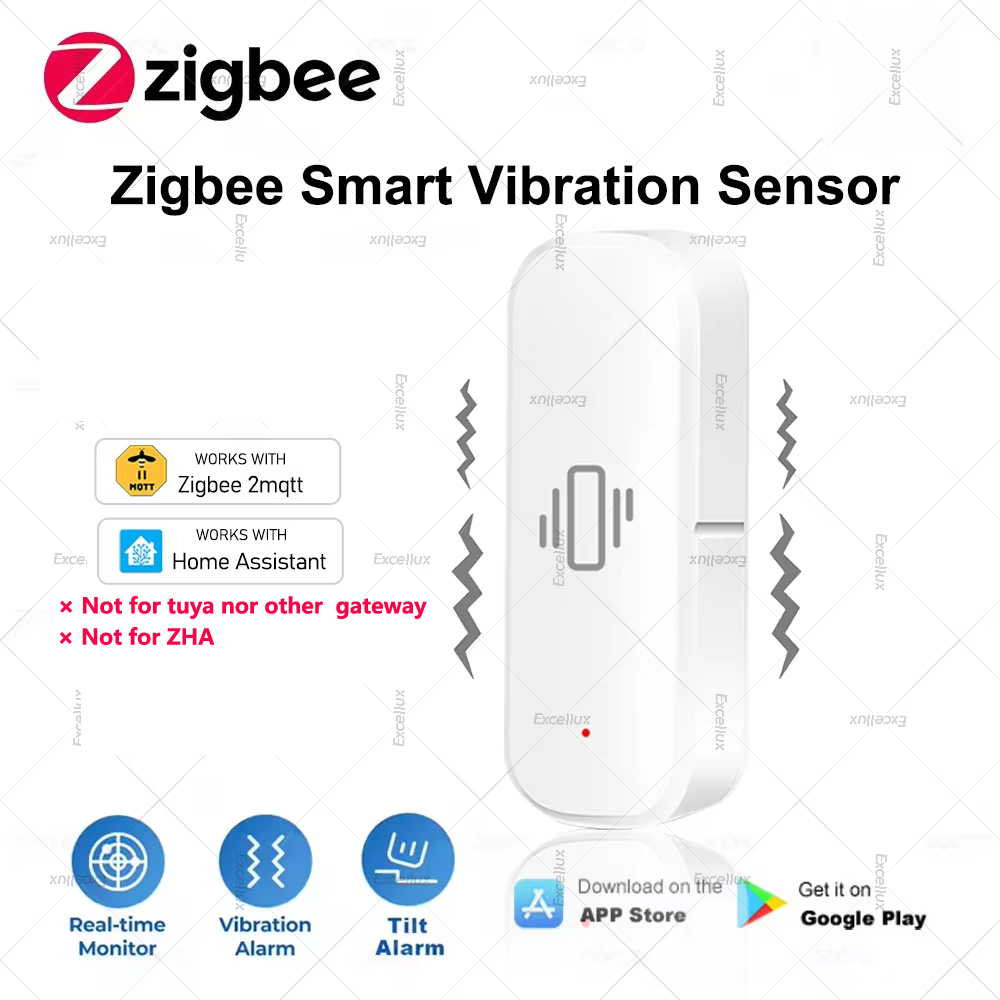 Smart Home Assistant - Zigbee Sensore di Vibrazione Intelligente Protezione