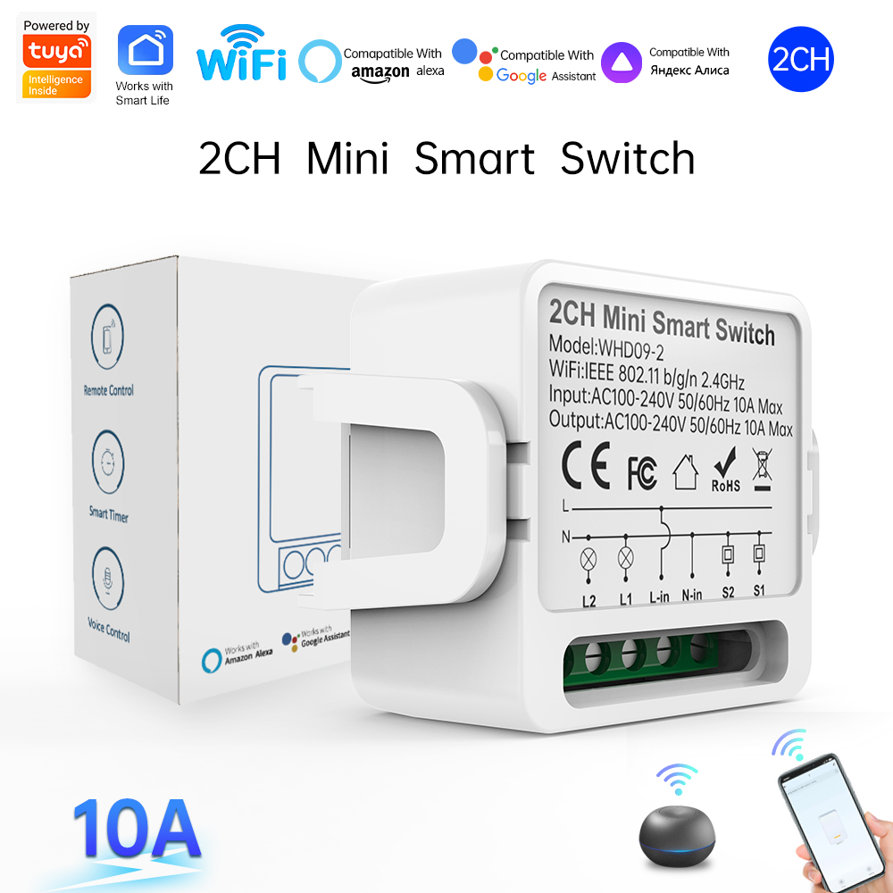 Smart Home Button - Interruttore Intelligente Tuya a 2 Vie,