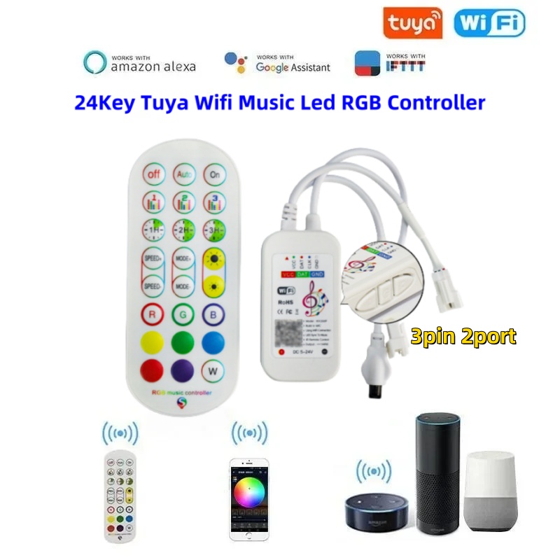Smart Home Ir - 3Pin 2port 24Key Tuya Wifi Musica